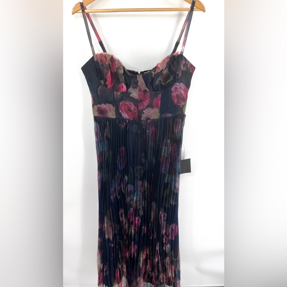 Lulu's Floral Midi Dress - Pink and Blue